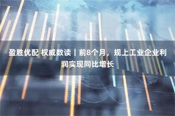 盈胜优配 权威数读｜前8个月，规上工业企业利润实现同比增长